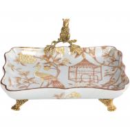 Блюдо  с белочкой 23х19х11 см бежевое ГЛАСАР