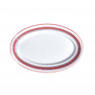 Блюдо овальное  Мезень заборчик, 24 см Башкирский фарфор