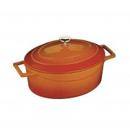 Кастрюля  овальная 3,19 л чугун оранжевая Lava