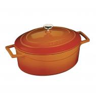 Кастрюля  овальная 4,67 л чугун оранжевая Lava