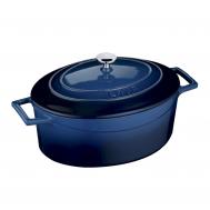 Кастрюля  овальная 4,67 л чугун синяя Lava