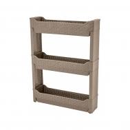 Этажерка  узкая серая 3 секции 59,5х13,5х69 см Wenge