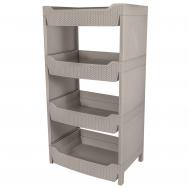 Этажерка  серая 4 секции 45,5х31,5х86,5 см Wenge