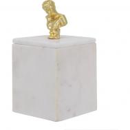 Шкатулка  из белого мрамора 10х10х20см ГЛАСАР