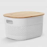 Корзина  с крышкой белая 27,5х21,5х15 см Mercury
