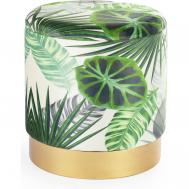 Пуф с крышкой  зеленые листья 40х40х45 см ГЛАСАР