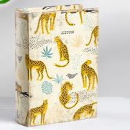 Шкатулка  Cheetah в виде книги бежевая 14х5х20 см ГЛАСАР