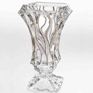 Ваза на ножке  Bamboo платиновые линии 30 см Bohemia Jihlava