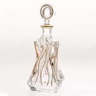 Штоф  Bamboo декор золотые линии 800 мл Bogemia Jihlava