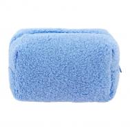 Косметичка  плюшевая голубая 23,8х8,5х19,5 см LADY PINK