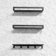 Набор  2 полки + вешалка с полкой для ванной комнаты Format