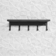 Полка  с 5 крючками для ванной комнаты Format