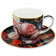 Чашка с блюдцем  Натюрморт с маками 250 мл Carmani