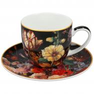 Чашка с блюдцем  Натюрморт с тюльпаном 250 мл Carmani