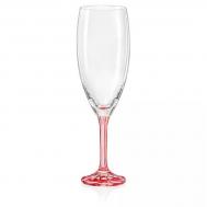 Набор бокалов  Магнолия для шампанского pink 210 мл 6 шт CRYSTALEX