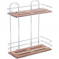 Полка прямая  2 яруса дерево/хром Teknotel