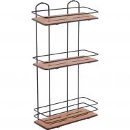 Полка прямая  3 яруса дерево/черный Teknotel