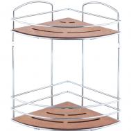 Полка угловая  2 яруса дерево/хром Teknotel