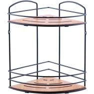 Полка угловая  2 яруса дерево/черный Teknotel