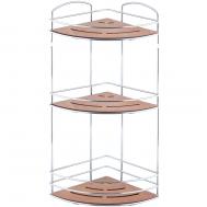 Полка угловая  3 яруса дерево/хром Teknotel