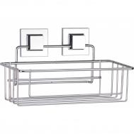 Полка прямая  1 ярус самоклеящийся хром 27x15x16 см Teknotel