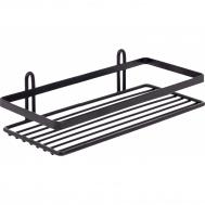 Полка прямая  1 ярус самоклеящийся черный матовый 25x12x6 см Teknotel