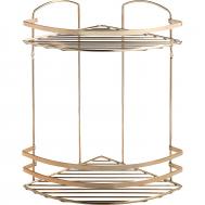 Полка угловая  2 яруса золотистый 24x24x37 см Teknotel