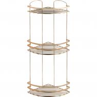 Полка угловая  3 яруса золотистый 24x24x62 см Teknotel