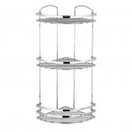 Полка угловая  3 яруса серебристый матовый 24х24х62 см Teknotel