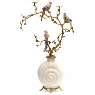 Подсвечник с птицами  белый 41x19x64 см ГЛАСАР