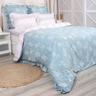 Комплект постельного белья  Двуспальный Сатин green MONA LIZA