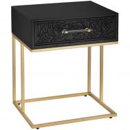 Столик  с ящиком черный 50х40х60 см ГЛАСАР