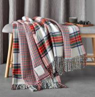 Плед  Вильям 150х200 см белый/красный/зеленый Estia