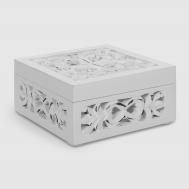 Шкатулка деревянная  белая 15x15x7,5 см Dekor pap