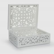 Шкатулка деревянная  белая 25x20x10 см Dekor pap