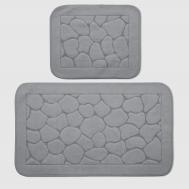 Набор ковриков для ванны  Stone серый 2 шт Retro textil