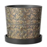 Горшок из бетона  Дубай с поддоном серый кедр №2 D14 Композит