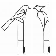 Опора для растений  Птички 2шт h45 черный Lamela
