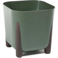 Кашпо на ножках квадратное  Frida 26x26.h23 зеленый Lamela