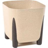 Кашпо на ножках квадратное  Frida 26x26.h23 песочный Lamela