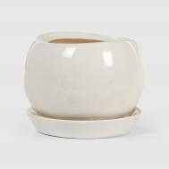 Горшок  Адель №3 бело-серый,d-20 см, h-12 см., v-1,2 л. Гончар