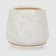 Горшок с поддоном  Скарлет №2 бело-серый,d-19 см, h-22 см., v-5,5 л. Гончар