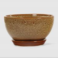 Горшок  Камелия №2 желтый люкс,d-22 см, h-15 см., v-2,5 л. Гончар