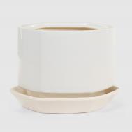 Горшок  Меркурий №2 белый,d-18 см, h-14 см., v-2,7 л. Гончар