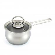 Ковш  нержавеющая сталь, стеклянная крышка Магнолия Классика 0,7 л Кухар