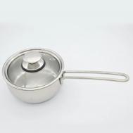 Ковш  нержавеющая сталь, стеклянная крышка Магнолия Престиж 1,2 л Кухар