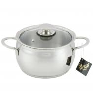 Кастрюля  нержавеющая сталь, стеклянная крышка Магнолия Престиж 2,5 л Кухар