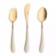 Набор столовых приборов  Alice ivory gold детский 3 предмета Cutipol