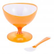 Креманка с ложкой  Lumino оранжевая 10х10 см Gipfel