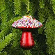 Шар стеклянный  новогодний гриб 8х8х7 см Yancheng Shiny